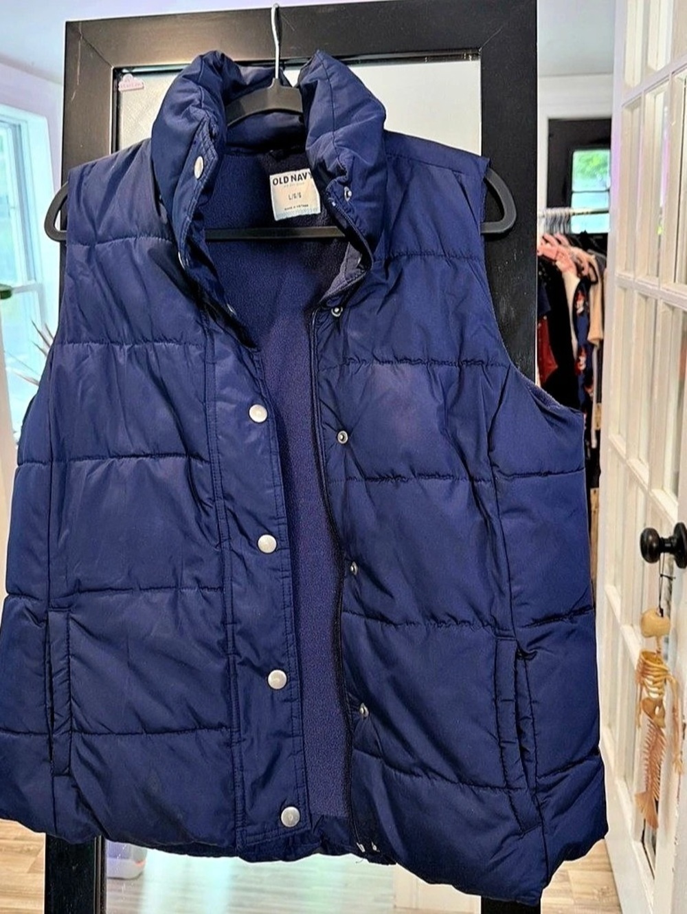 Old Navy Frost-Free Quilted Puffer Vest Blue Large